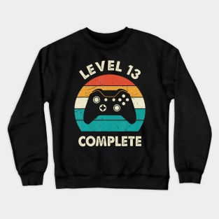 Level 13 Complete 13th Wedding Anniversary For Him Her Funny Crewneck Sweatshirt
